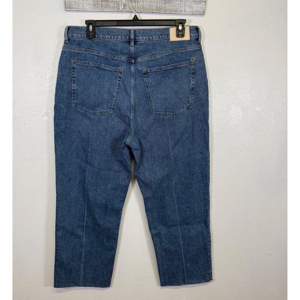 Everlane The Way High Organic Cotton Jeans High Rise Straight Regular 34 Raw Hem - Picture 2 of 14